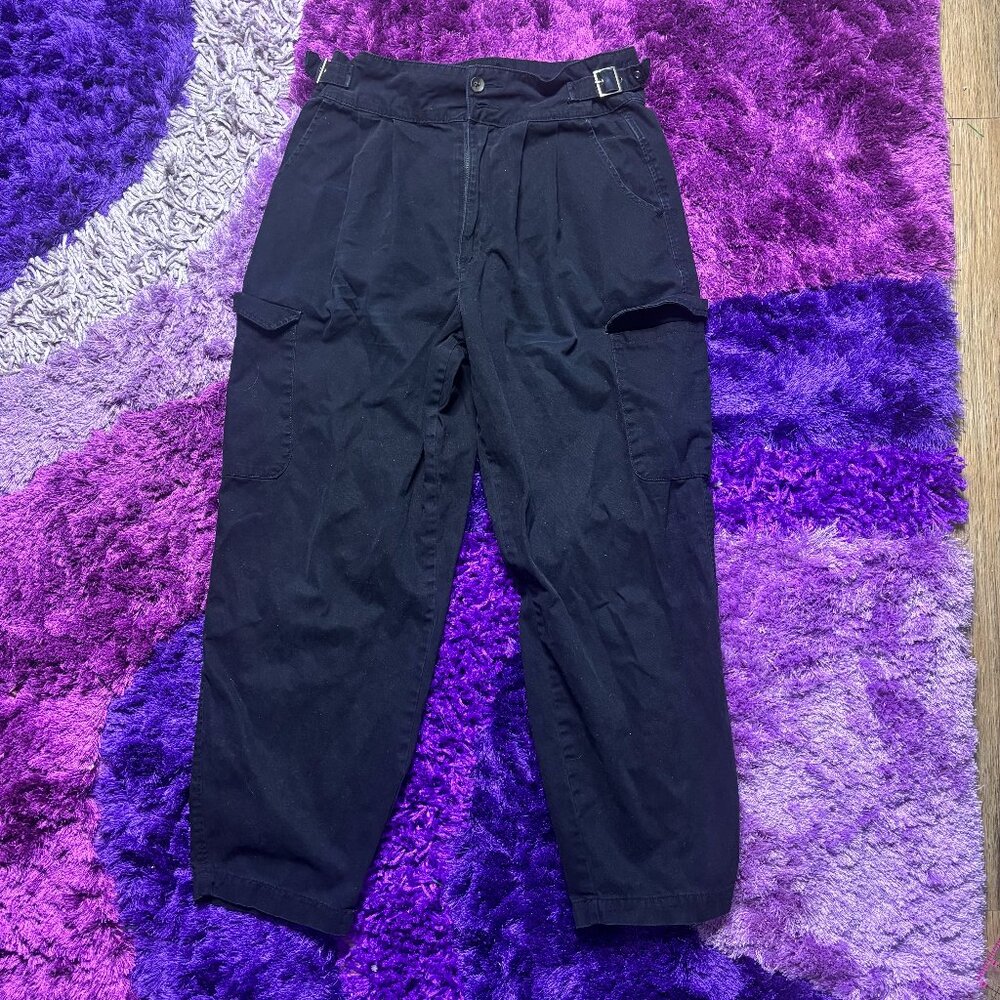 Forever 21 Black Pleated Utility Pants | Large | Business Casual